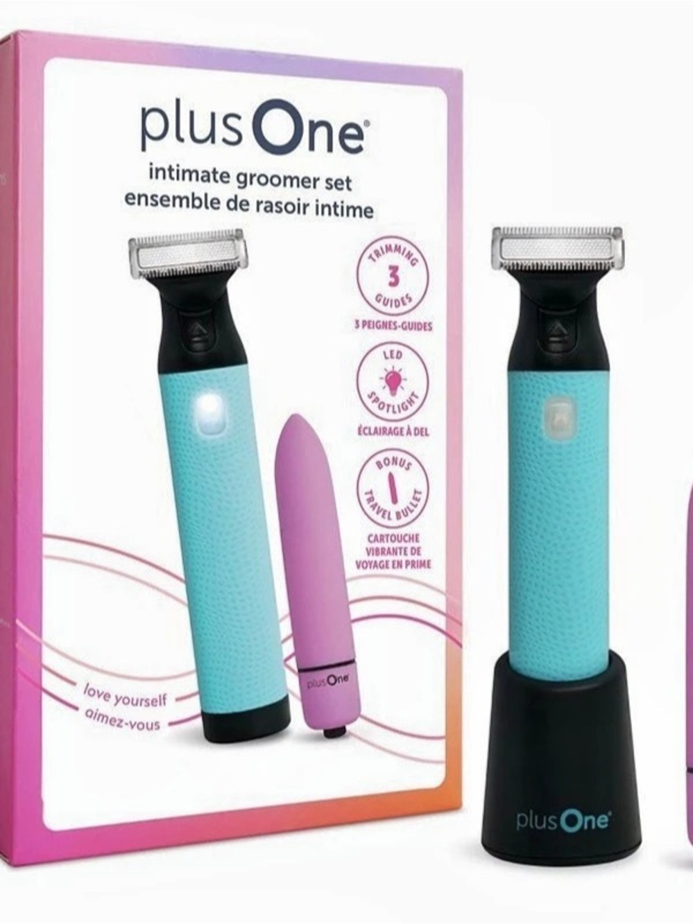 plusOne intimate groomer set Hair Removal Set NWT Pink & Turquoise